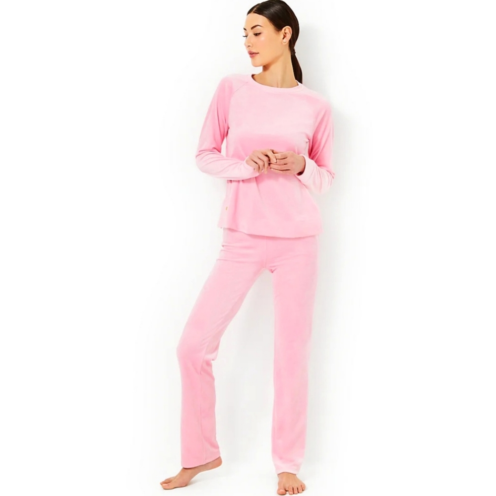 LILLY PULITZER Ciana Velour Top In Conch Shell Pink - Picture 2 of 10
